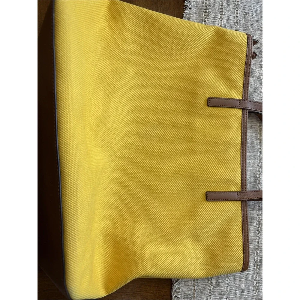 Michael Kors Jetset Bright Yellow Canvas With‎ Brown Trim